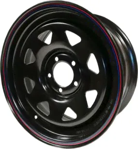 Колёсный диск OFF-ROAD Wheels стальной штампованный черный 5x114,3 7xR16 d84 ET+20 для Jeep Wrangler TJ 1997-2006. Артикул 1670-51484BL+20-0