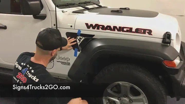 Установка наклейки Jeep JL Wrangler Wrangler Установка наклейки на крыло вентиляционные знаки4trucks2go Видео n19
