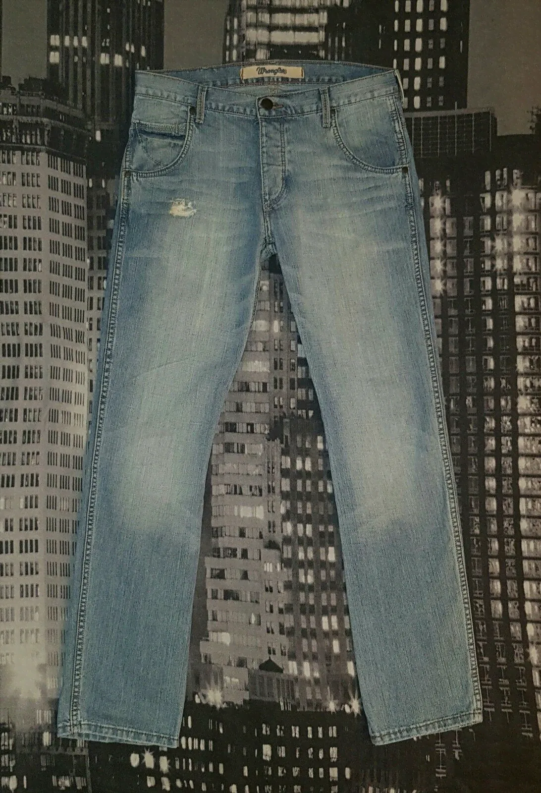 Wrangler Herren Zerrissene Jeans W32 L32 Modell SPENCER Slim Straight
