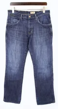 WRANGLER Alaska Jeans Mens W32/L34 Straight Regular Fit Faded Whiskers Zip