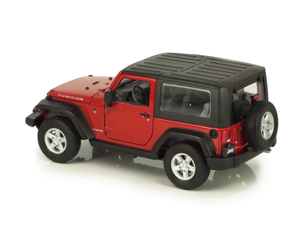 Масштабная модель Jeep Wrangler Rubicon 2007 красный с черным тентом лучшая цена!-4