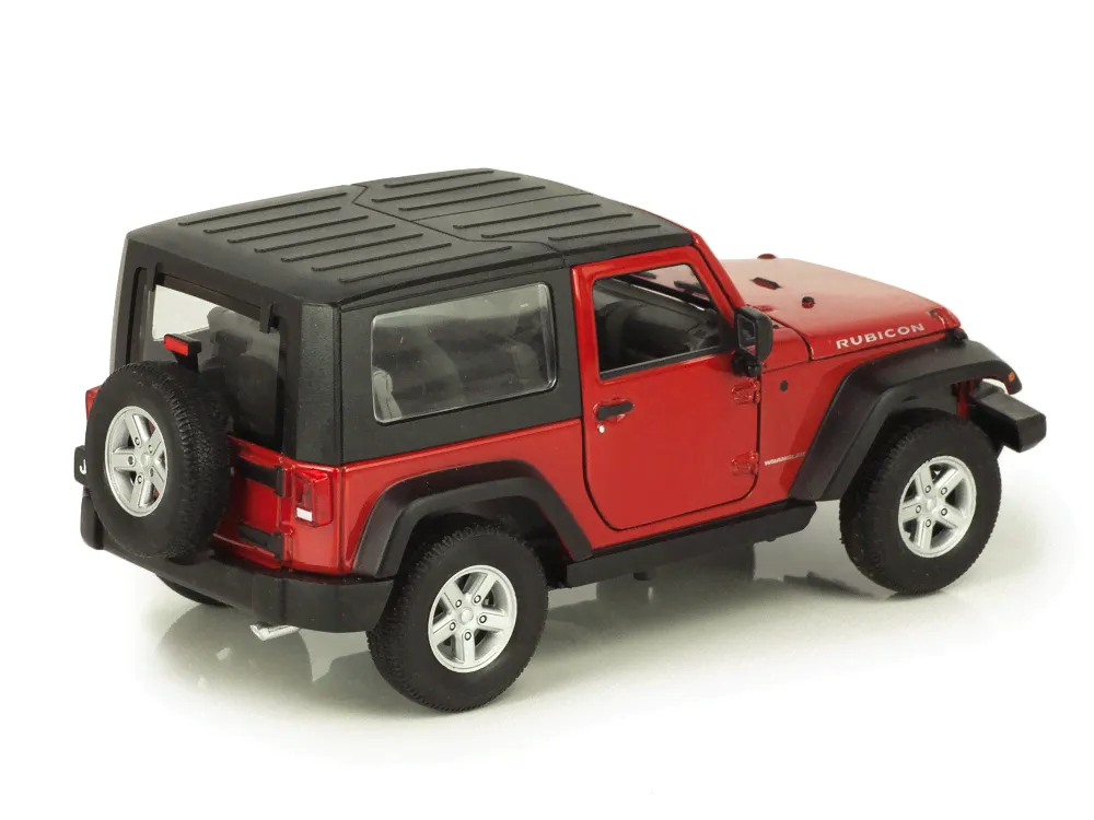 Масштабная модель Jeep Wrangler Rubicon 2007 красный с черным тентом лучшая цена!-2