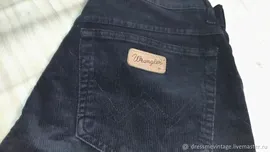 Винтаж: Wrangler! черные вельветовые джинсы