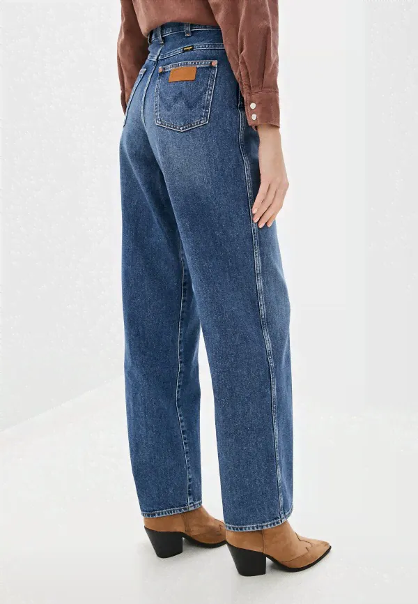 Джинсы Wrangler, Синий, RELAXED MOM