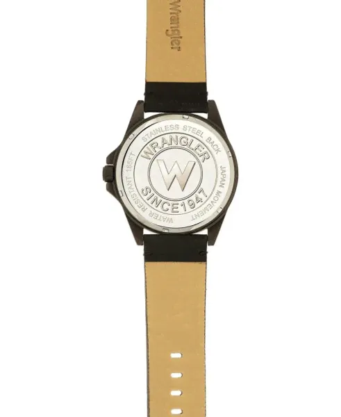 Часы Wrangler Black Leather Strap Obsidian-3
