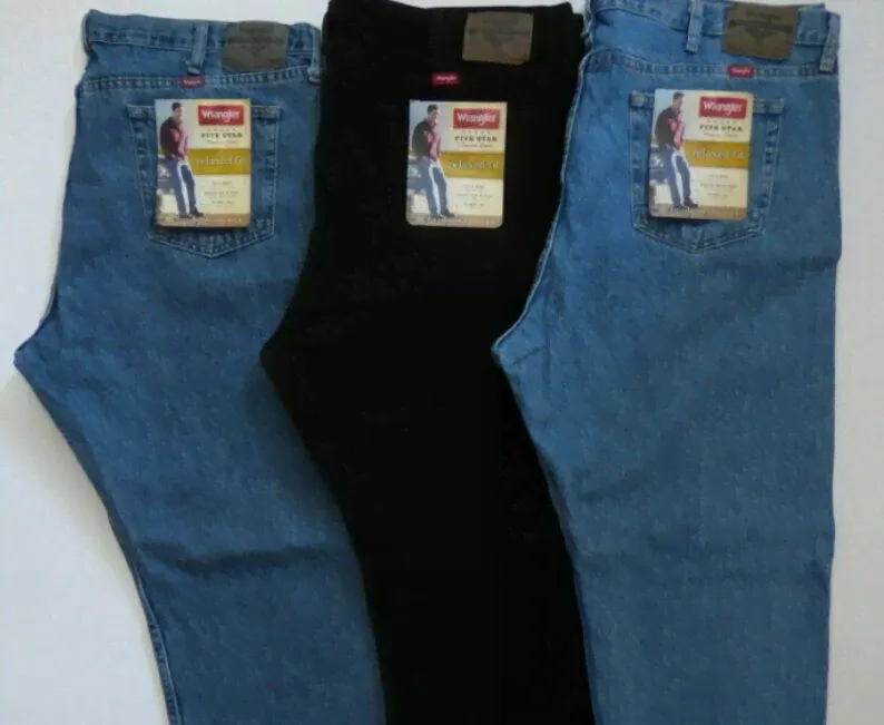 Мужские джинсы Mens Wrangler 5 Star Relaxed Fit Jeans Premium Denim