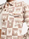 Wrangler all over monogram print co-ord denim jacket in brown